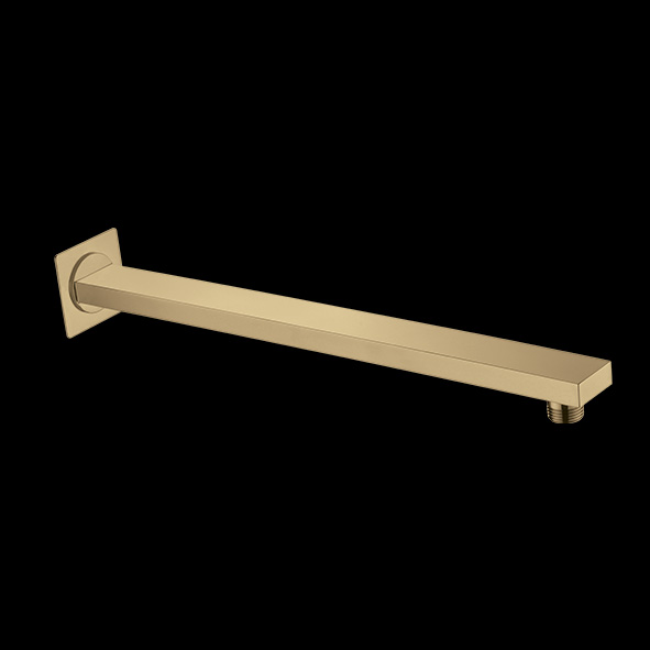 Brushed Gold Brass Shower Arm – Aquant India